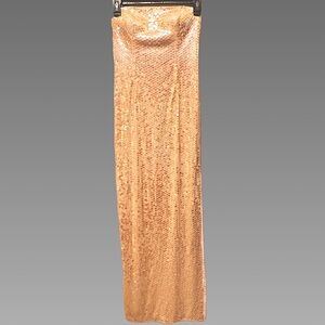 *NWT* Adrianna Pappel Cream/Iridescent Sequin Strapless Dress Sz 2